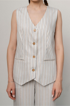 Жилет JRSy 2575 голубо-бело-бежевая_полоса - фото 4
