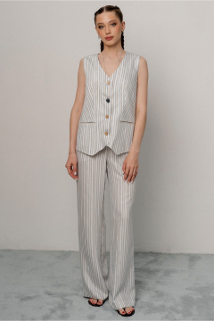 Жилет JRSy 2575 голубо-бело-бежевая_полоса - фото 1