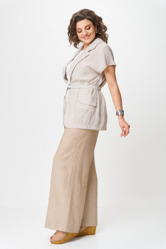 Брюки, жилет, топ Michel chic 1429 бежевый-белый_полоска_узкакая - фото 3