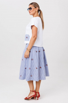 Майка, юбка Anastasia 1248.1 белый/голубой - фото 5