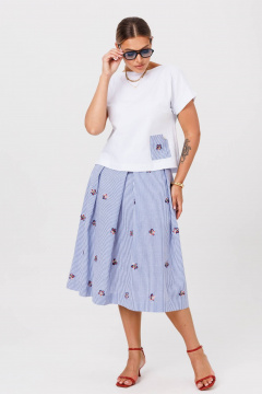 Майка, юбка Anastasia 1248.1 белый/голубой - фото 2