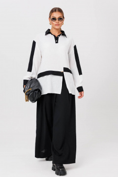 Блуза, брюки Anastasia 1242 бело-черный - фото 5