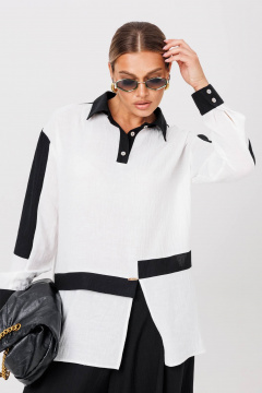 Блуза, брюки Anastasia 1242 бело-черный - фото 2