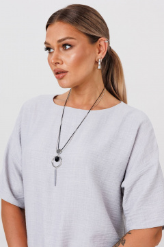 Блуза, юбка Anastasia 1249 светло-серый - фото 4