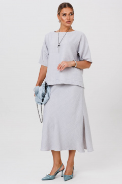 Блуза, юбка Anastasia 1249 светло-серый - фото 2