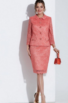Жакет, юбка Lissana 5029 коралл - фото 2
