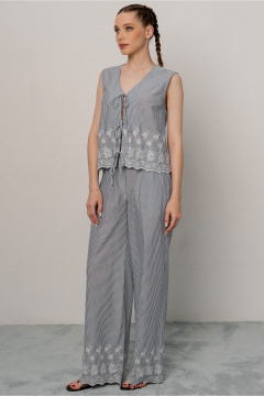 Брюки JRSy 2589 полоса_голубая - фото 1