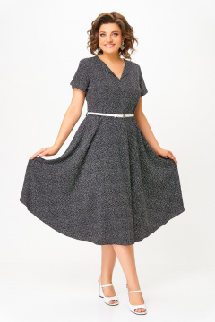 Платье Swallow 836.1 черный/белый_горошек - фото 2