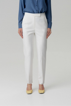 Зауженные брюки из костюмной ткани с высокой посадкой HELEN BIRCH В013b молочный - фото 2