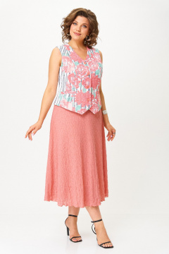 Жилет, юбка ANASTASIA MAK 1251 молочный+лосось - фото 1