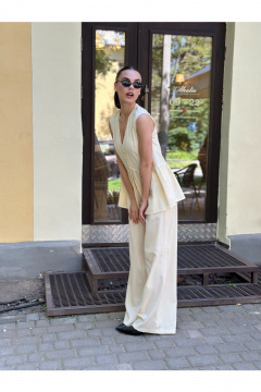 Блуза, брюки THE.WOMAN 0331 сливочный - фото 5