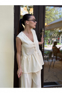 Блуза, брюки THE.WOMAN 0331 сливочный - фото 4