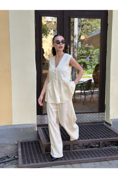 Блуза, брюки THE.WOMAN 0331 сливочный - фото 1