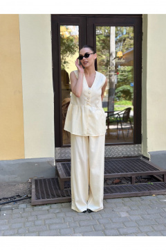 Блуза, брюки THE.WOMAN 0331 сливочный - фото 2