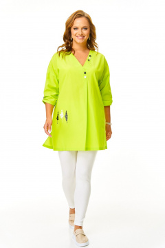 Леггинсы, туника T&N 7669 лайм-белый - фото 2