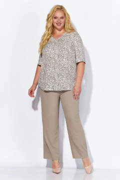 Блуза, брюки Линия Л А-2080 темно-бежевый - фото 1