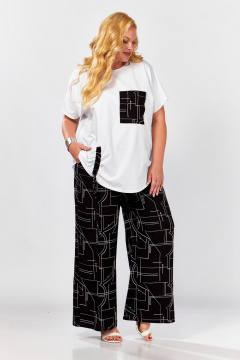 Блуза, брюки Koketka i K 1297 черный+белый - фото 2
