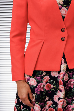 Жакет, платье Мода Юрс 2854 коралл_цветы - фото 3