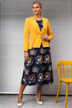 Жакет, платье Мода Юрс 2854 горчица_цветы - фото 3