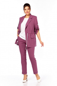 Блуза, брюки, жакет Ольга Стиль С-944 бордо - фото 1