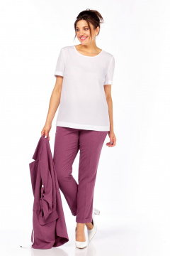 Блуза, брюки, жакет Ольга Стиль С-944 бордо - фото 3