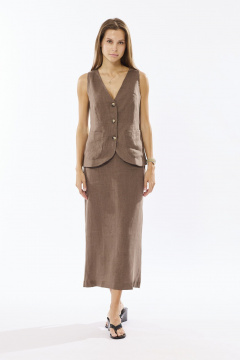 Жилет, юбка DAVA 2212 шоколад - фото 1