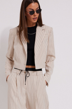 Брюки, жакет, топ N.O.W. 1598 беж_полоска_черный - фото 4