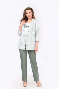Мишель стиль 849 зеленый-полоска