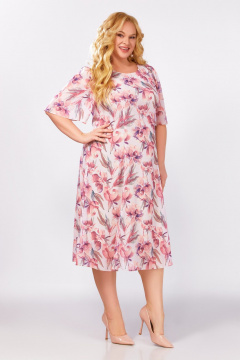 Платье Swallow 827.2 пыльно-розовый/цветы - фото 4