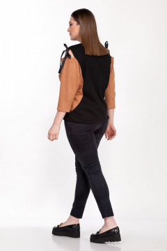 Комплект женский демисезонный из трикотажа с леггинсами Belinga 2136 терракот - фото 4