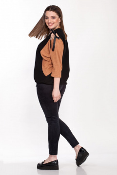 Комплект женский демисезонный из трикотажа с леггинсами Belinga 2136 терракот - фото 3