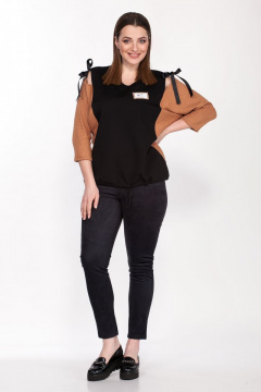 Комплект женский демисезонный из трикотажа с леггинсами Belinga 2136 терракот - фото 2