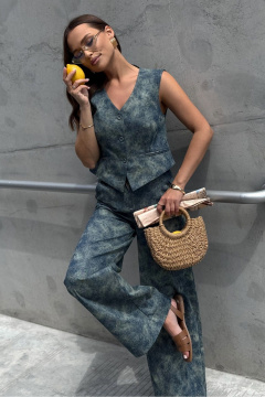 Брюки PRATA wear S037 синий - фото 4