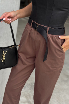 Брюки PRATA wear S035 темно-коричневый - фото 3