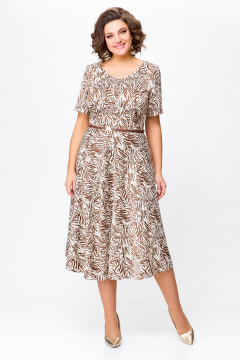 Платье Swallow 733.1 принт_рыжая_зебра - фото 1