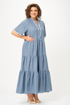 Платье Andina city 8036-25 джинсовый_горох - фото 5