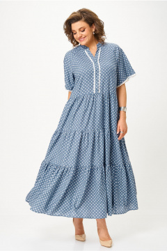 Платье Andina city 8036-25 джинсовый_горох - фото 1
