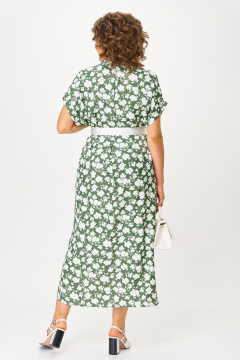 Платье, пояс Michel chic 993/2 олива-белый - фото 5