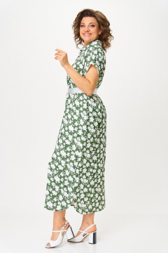 Платье, пояс Michel chic 993/2 олива-белый - фото 3