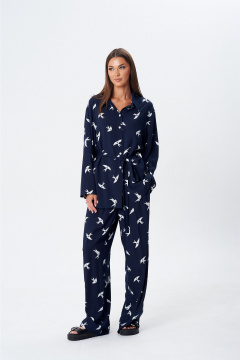 Блуза, брюки Lady Line 1607 синий - фото 3