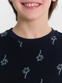 Футболка Mark Formelle 113379-2/25-37885П-0 голубая_дымка_пальмы_на_т.синем_2_сл_1изд_печ_на_ - фото 4