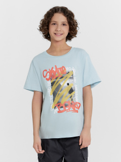 Футболка Mark Formelle 113433/24-26095П-0 голубая_дымка_печать_3_сл_на_пол - фото 5