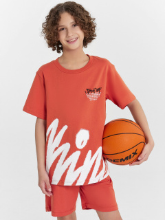 Футболка Mark Formelle 113433/24-26095П-0 оранжевый_терракот_печать_1_сл_на_пол_1сл_на_пол - фото 1