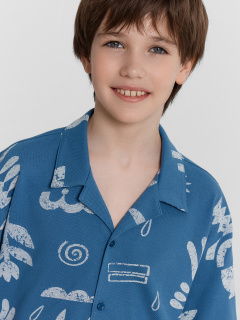 Рубашка Mark Formelle 113445/24-31873П-11 узоры_на_пепельно_синем - фото 3