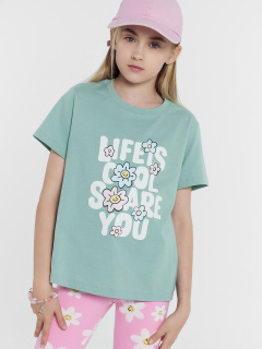 Футболка Mark Formelle 117835-2/25-37559П-0 шалфей_ромашки_на_св.розовом_2_сл_1изд_печ_на_пол - фото 1