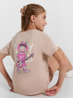 Футболка Mark Formelle 117835/24-27919П-0 холодный_бежевый_печать_3_сл_на_пол_3_сл_на_спинке - фото 1