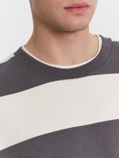 Свитшот Mark Formelle 121813/1/24-3544П-7(3) серо_молочная_полоска - фото 4