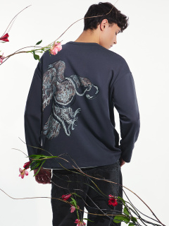 Лонгслив Mark Formelle 121902/24-3965П-0 графит_печать_1_сл_на_пол_2_сл_на_спинке - фото 1