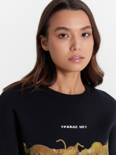 Свитшот Mark Formelle 122813/1/24-31286П-7П черный_печать7_3_сл_на_пол - фото 3