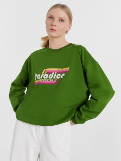 Свитшот Mark Formelle 122969/24-30489П-7 зеленый_печать_3_сл_на_пол - фото 1